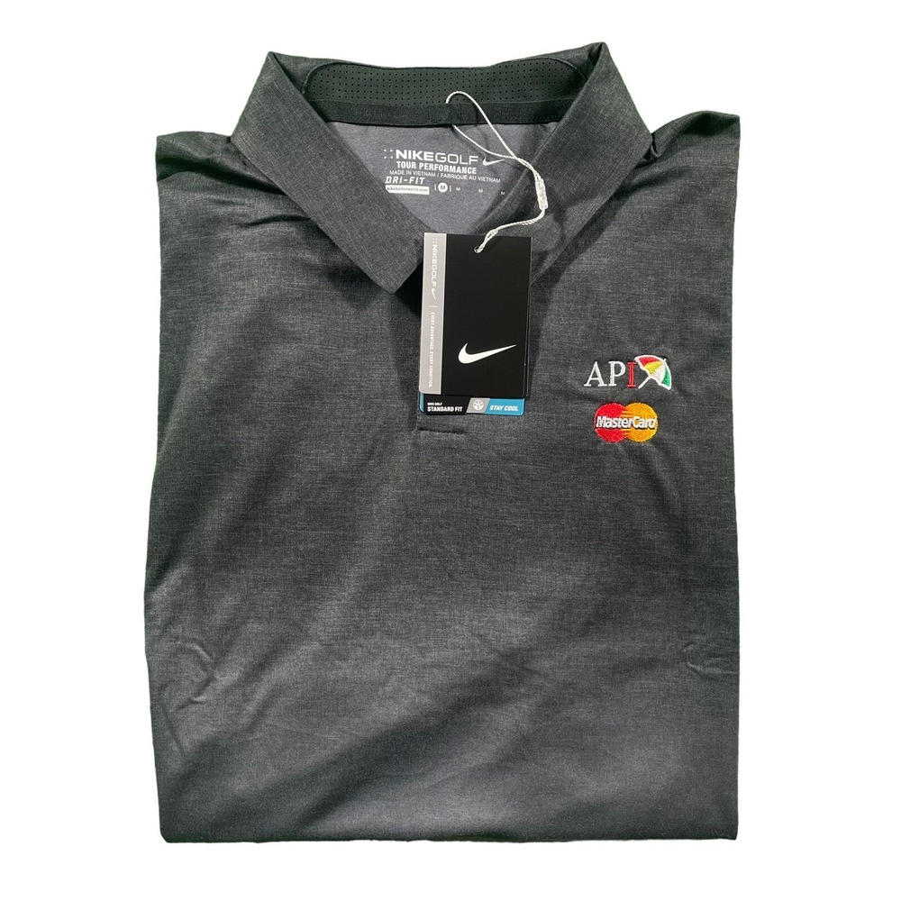 NWT Nike Golf Polo Shirt Gray Arnold Palmer Invitational Mens Size Medium